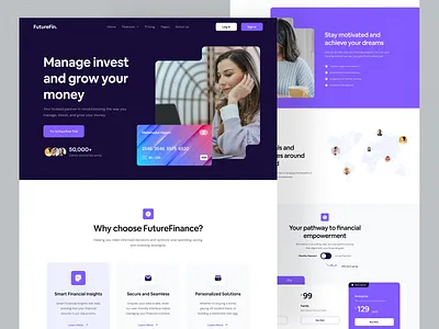 SaaS Landing Page bank branding card clean color design finance illustration interface landing page logo mobile app payment product design saas ui wallet web design webdesign website