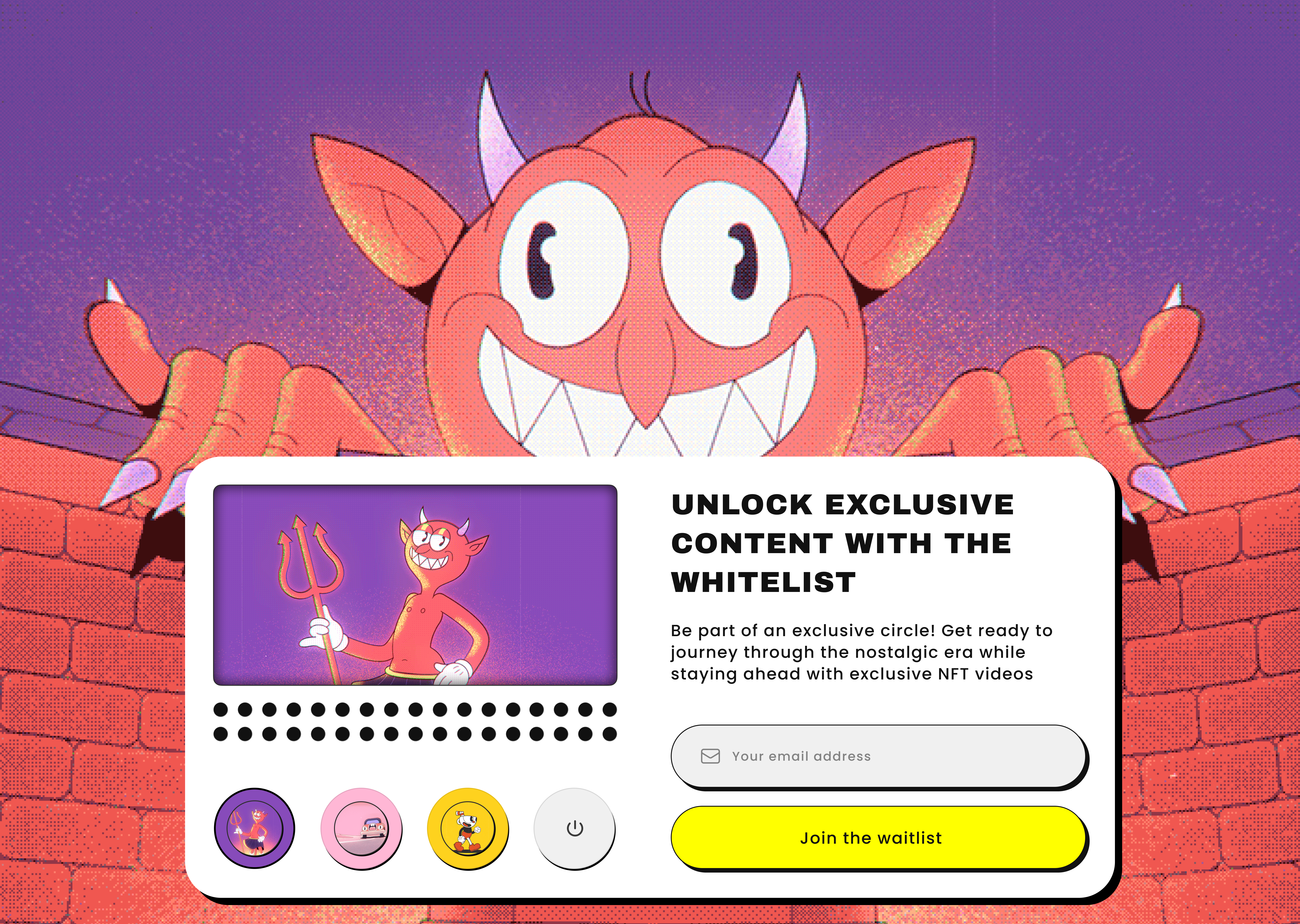 Cuphead - Devil Nft Waitlist Concept app crypto crypto token cuphead design illustration ui uiux ux web web design