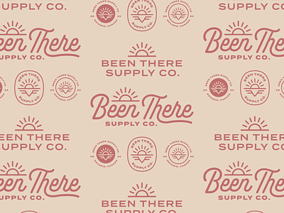 Been There Supply Co. badge brand branding design hand icon lettering location logo script sunset travel typeface typography