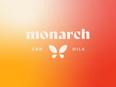 Monarch CBD badge branding butterfly cbd logo minimal smoke typography weed