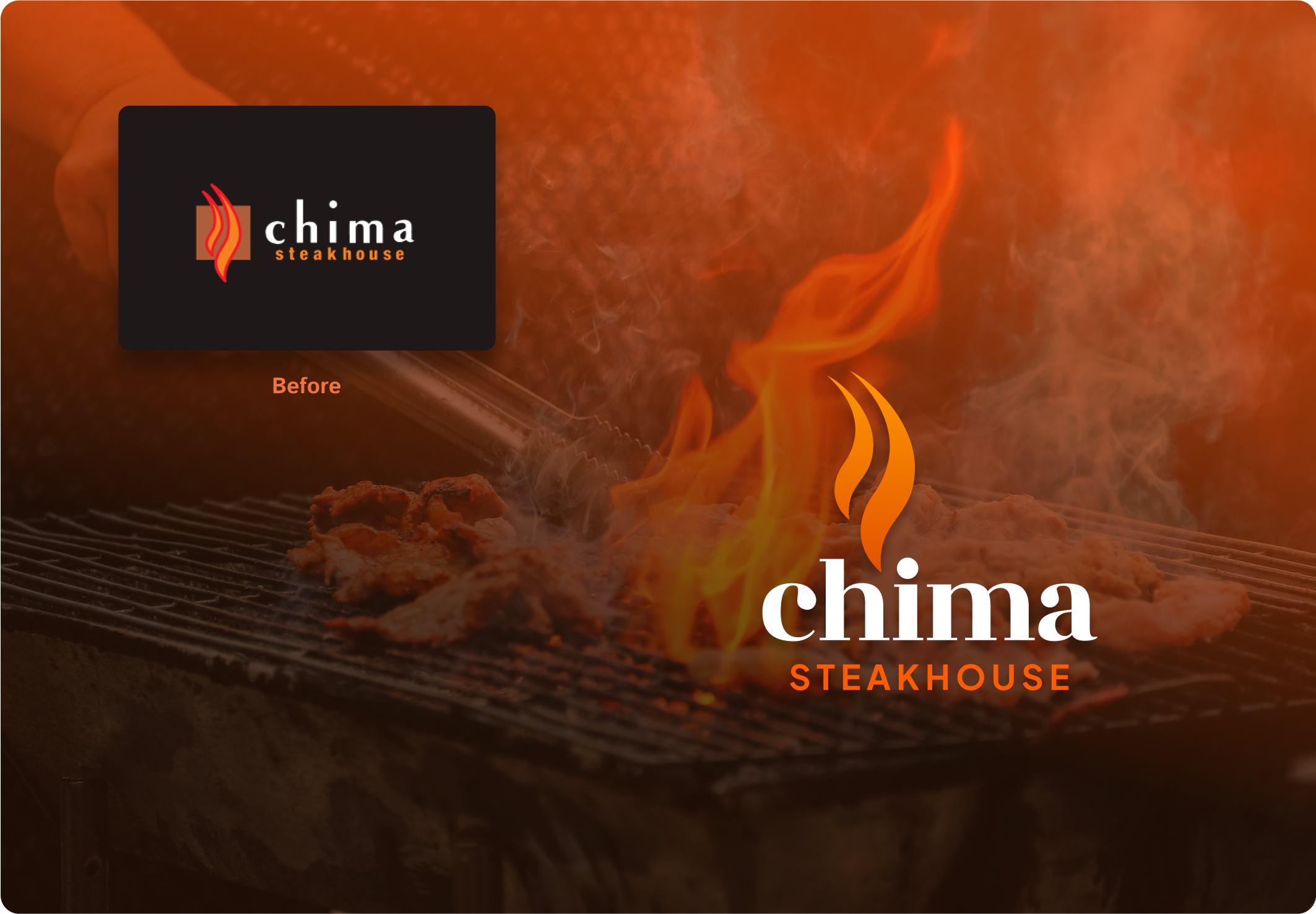 Chima Steakhouse - Rebrand branding fire fires flame heat logo logo design rebrand steak steak house