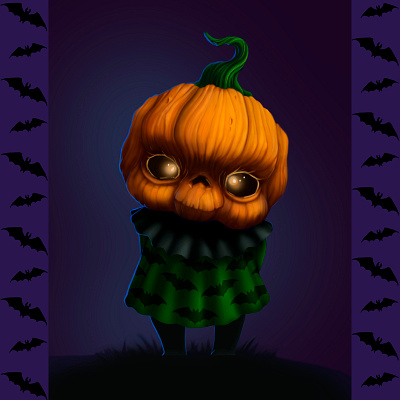 Pumpkin 2d character digitalart illustration pumpkin