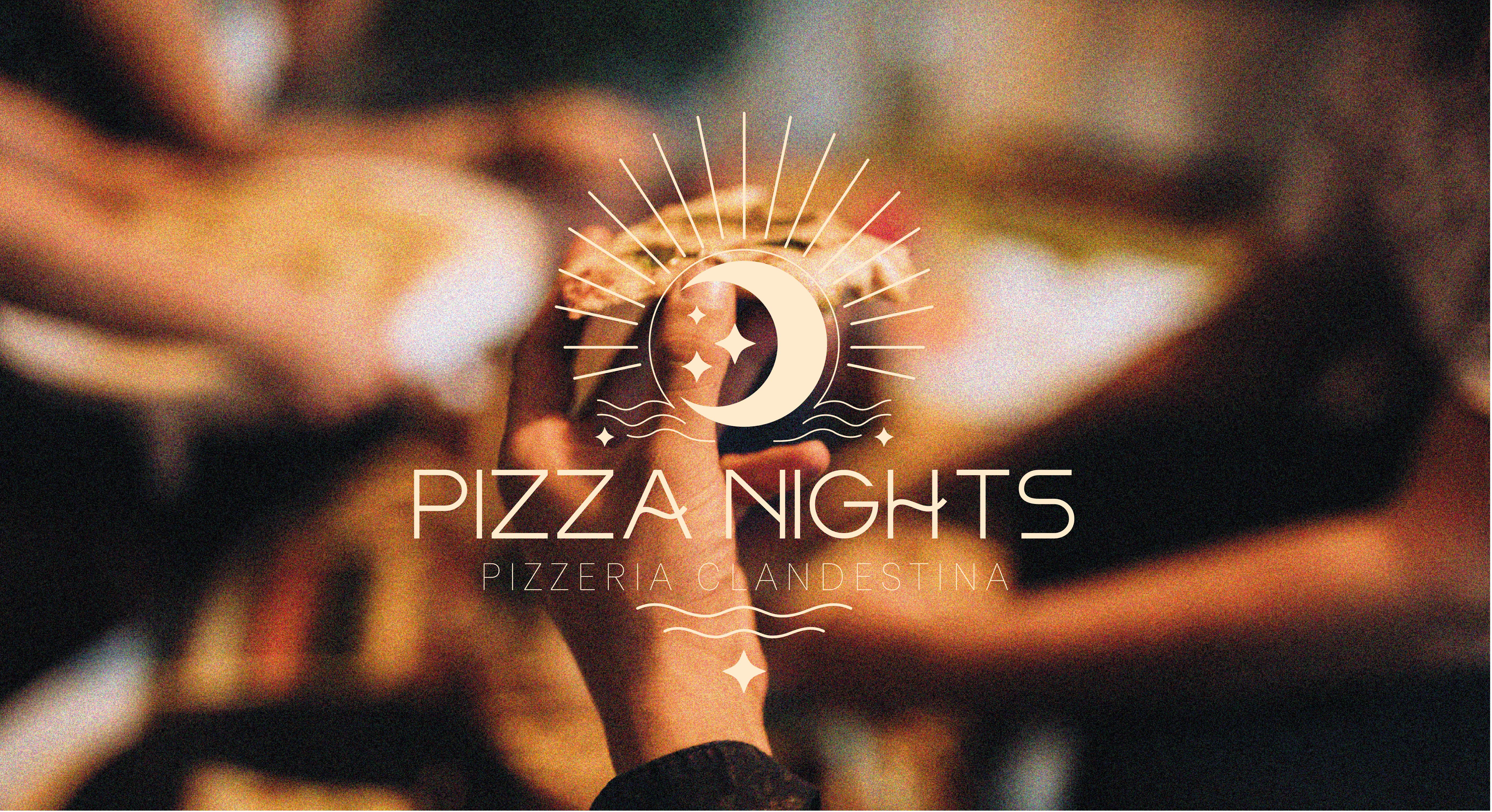 Pizza Nights brand design brand identity brand illustration branding color palette graphic design hospitality design illustration logo logo design pizza pizza logo pizza place restaurant logo