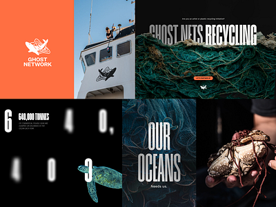 Ghost Network branding digital design graphic design landing recycling sea turtle ui whale