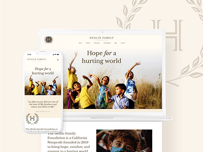 Heslin Family Foundation | Homepage charity design foundation website graphic design nonprofit web design website