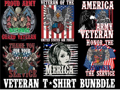 Veteran T-shirt Bundle app branding design graphic design illustration logo typography ui ux vector