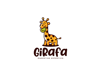Girafa 2d baby giraffe branding clean cute logo design girafa giraffe graphic design illustration kids logo modern simple tennis