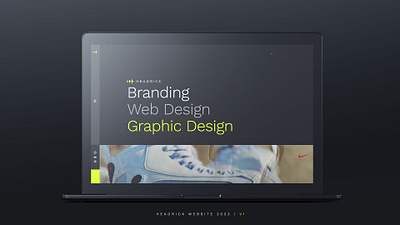 Headrick Website - 2023 branding clean dark design digital freelancer graphic design illustration logo minimal modern portfolio ui ux vector web design wordpress works