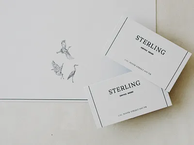 Sterling Coffee House Branding Design coffee logo design coffee shop branding coffee shop branding design coffee shop design coffee shop illustration coffee shop illustrator coffee shop print design heron illustration luxury branding designer minimalist branding design small business branding small business illustration