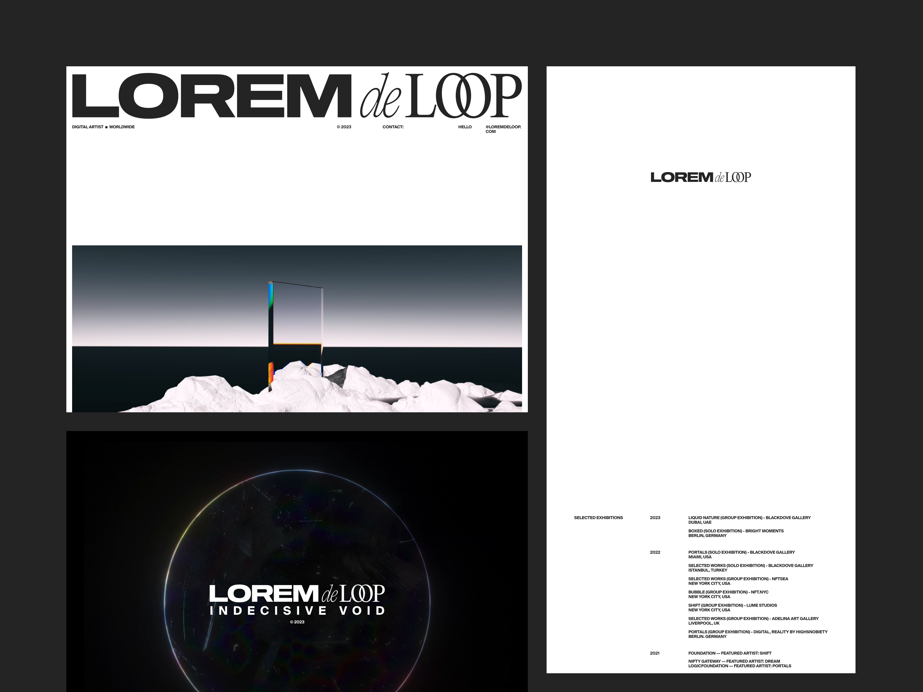 LOREM art direction artist design layout minimal typography