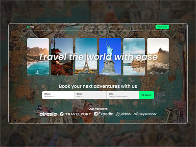 EZTrip - Travel Agency Landing Page Design Concept animation art booking system bookings concept design flight hotel landing page search bar ticketing system tourism travel travel agency travel agent ui ux web web design website