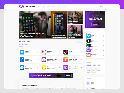 2020 - AW Applications apk app app store apps design download mobile news play store theme ui ux wordpress