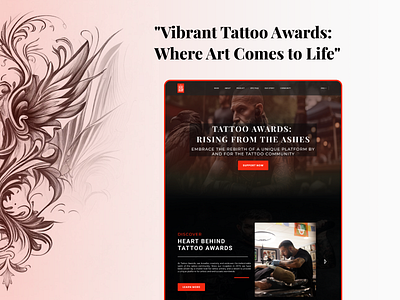 "Vibrant Tattoo Awards: Where Art Comes to Life" award winning banner branding design figma graphic design illustration landing page logo tattoo ui uiux ux web design website