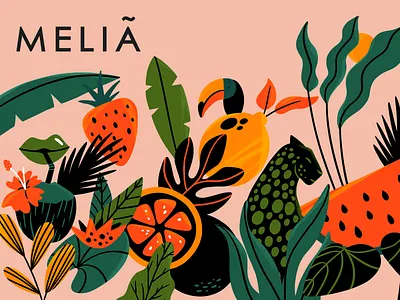 Melia Hotels | Illustrated Label Perfume artwork bottle branding colorful design digitalart graphic design illustration illustrator label packaging summer