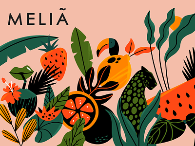 Melia Hotels | Illustrated Label Perfume artwork bottle branding colorful design digitalart graphic design illustration illustrator label packaging summer