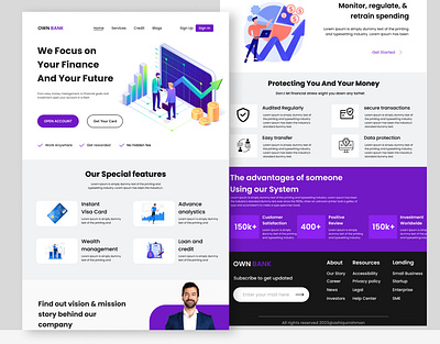 Fintech Saas Website Landing Page Ui Design app business card credit card digital banking finacial website finance fintech homepage landing page mobile banking saas ui web design website design