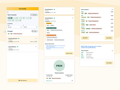 Team Builder Components - Browser Extension ai browser extension designsprint nearshore prospecting tool prototype team ui