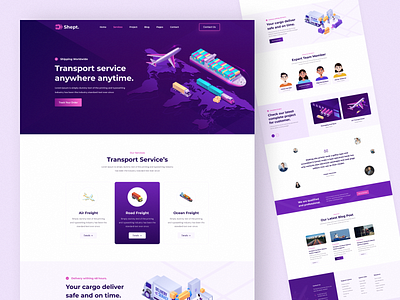 Transport Service Website air freight app business cargo service clean company creative design freight illustration minimal moving transport