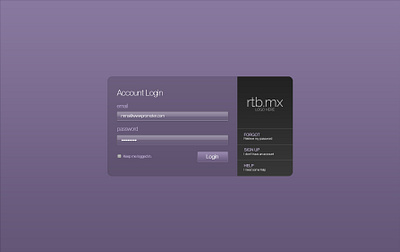 RTB.mx Login Page ui ux