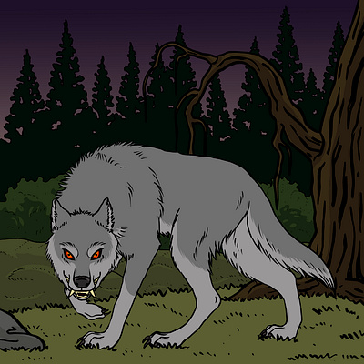 grey wolf (mastering photoshop 3) adobephotoshop character designcharacter graphic design illustration photoshopillustration wolf