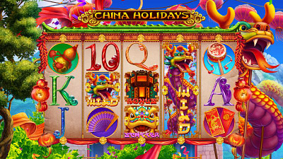 Slot game reel design for the casino game "China Holidays" casino design casino reels chinese themed chnese slot digital art gambling gambling art gambling design game art game design game reels graphic design illustration slot design slot machine design slot reels ui ui design ui reels