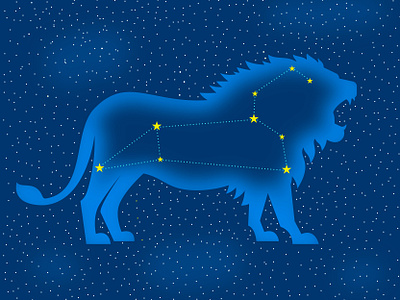 Leo the Lion Constellation animal chris rooney constellation galaxy heavens leo lion night profile space stars twinkle zodiac