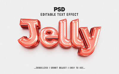''Jelly'' 3d Editable psd Text Effect Style 3d lettering jelly