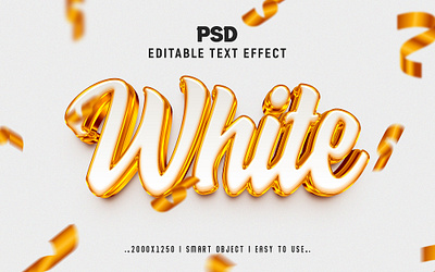 ''White'' 3d Editable psd Text Effect Style logo mockup