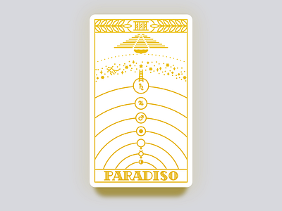 III · PARADISO card cards deck design designer divine esoteric gold golden graphic design heaven ideas illustration illustrations line art magic paradise poster tarot tarot designer