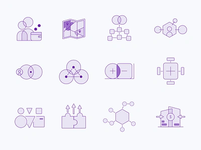 Icon Family for Credit Union Consultant branding consultant credit duo color family icon illustration outline ui union