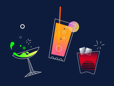 Cocktails! alcohol art deco astrato bubbles cocktail party cocktails drinks illustration party vizlib