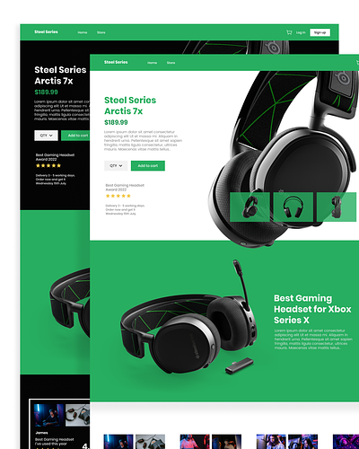 Product Page - Steel Series branding graphic design ui