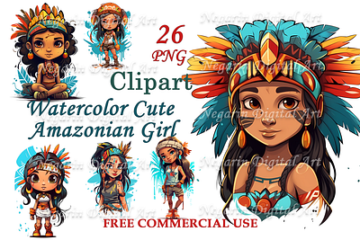 Cute Amazonian Girl graphic design