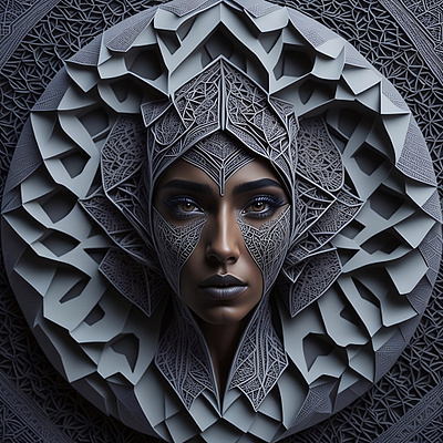 the new look 3d 4k africa background character decoration design high resolution illustration lady makeup mask mode papercut style wallpaper woman