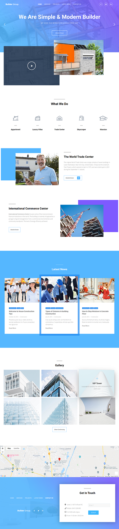 A Concept of a Builder Company Website branding graphic design logo service website ui ux website design