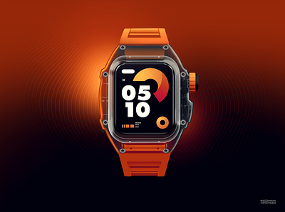Times flies design gear illustration light luxury neon product productdesign tech technology time ui watch