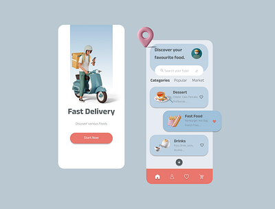 Delivery App app delivery app design figma graphic design ui ux vector