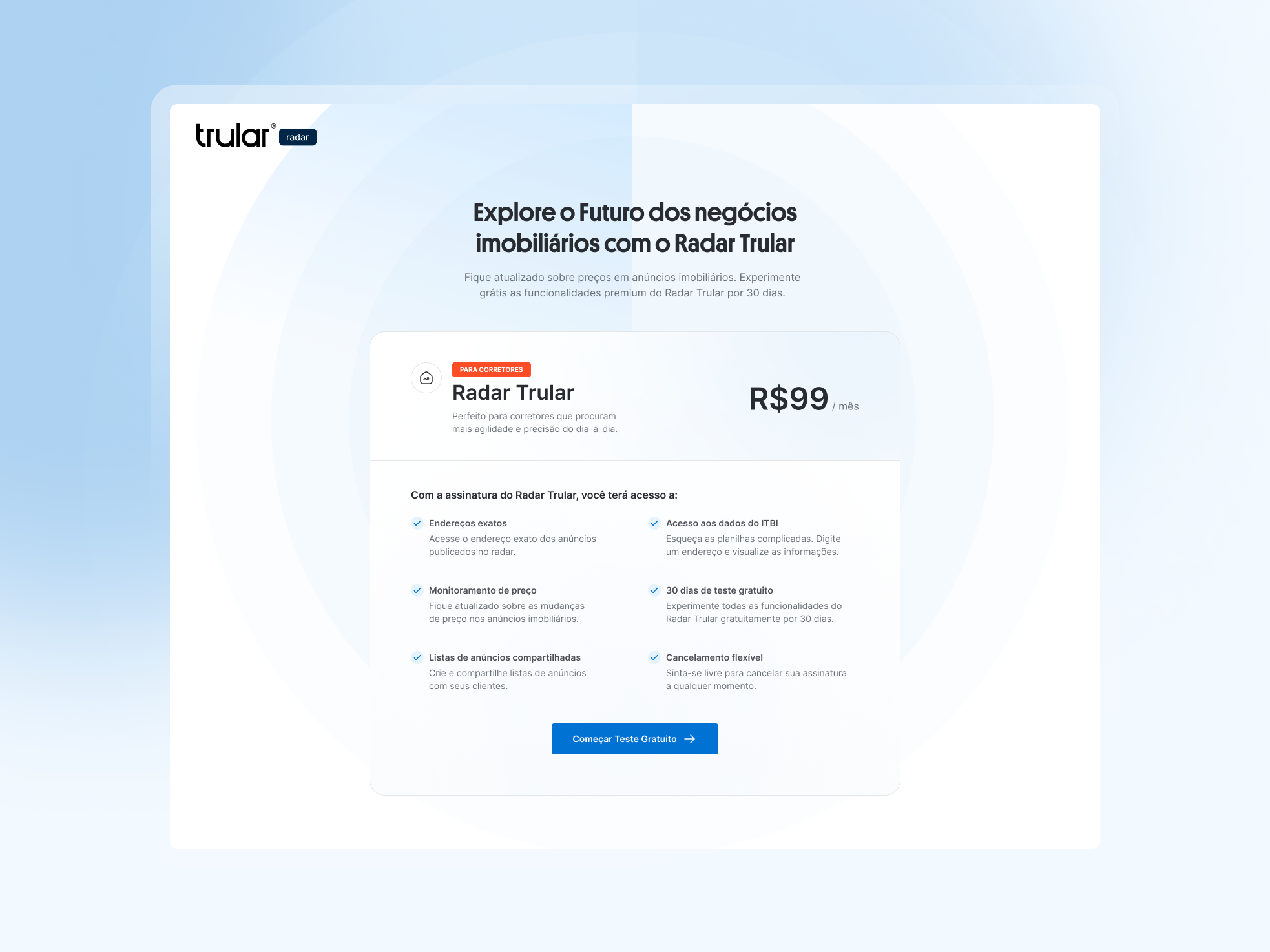 Trular Radar - Pricing Page brand branding broker desktop interaction landing page prices pricing product real state typography ui ui design ux web website