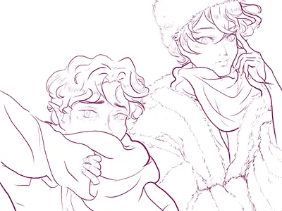 Winter line art art boy digital art digital illustration illustration