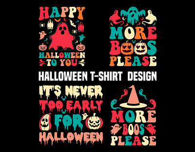HALLOWEEN T-SHIRT DESIGN BUNDLE 3d animation branding bulk t shirt graphic design logo motion graphics trendy t shirt ui