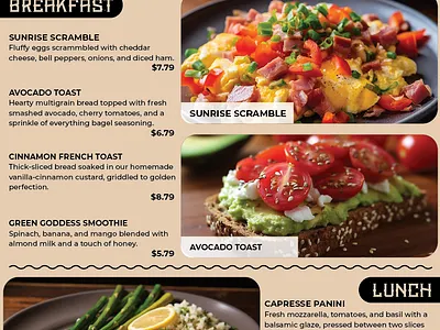 Menu Sheet - The Fresh Pot adobe cs adobe indesign graphic design logo