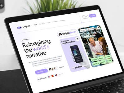 Cogotix - AI Landing Page agency ai app assistant automation clean corporate digital landing marketing page platform saas software template ui website