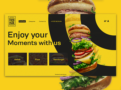 Website Food Park adobe photoshop adobe xd brand branding clean design flat food graphic design minimal ui web webdesign