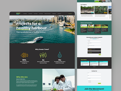 Landing Page UI Design for Non-Profit Eco Charity calculator charity desktop environmental hero image landing page layout non profit ocean sydney ui web design website