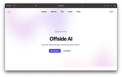 OffsideAI - Next Gen CRM Automation Platform ai app branding graphic design logo ui