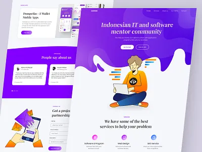 IT Mentoring Landing Page community consultant consulting developers education homepage it landing page mentor mentoring program service software ui ui ux web design website