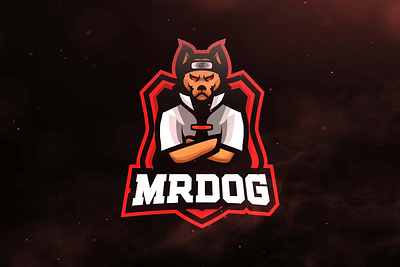 Mr Dog Sport and Esports Logos design dog dog character esport game gaming graphic graphic design illustration logo logos mascot dog mr dog sport templates