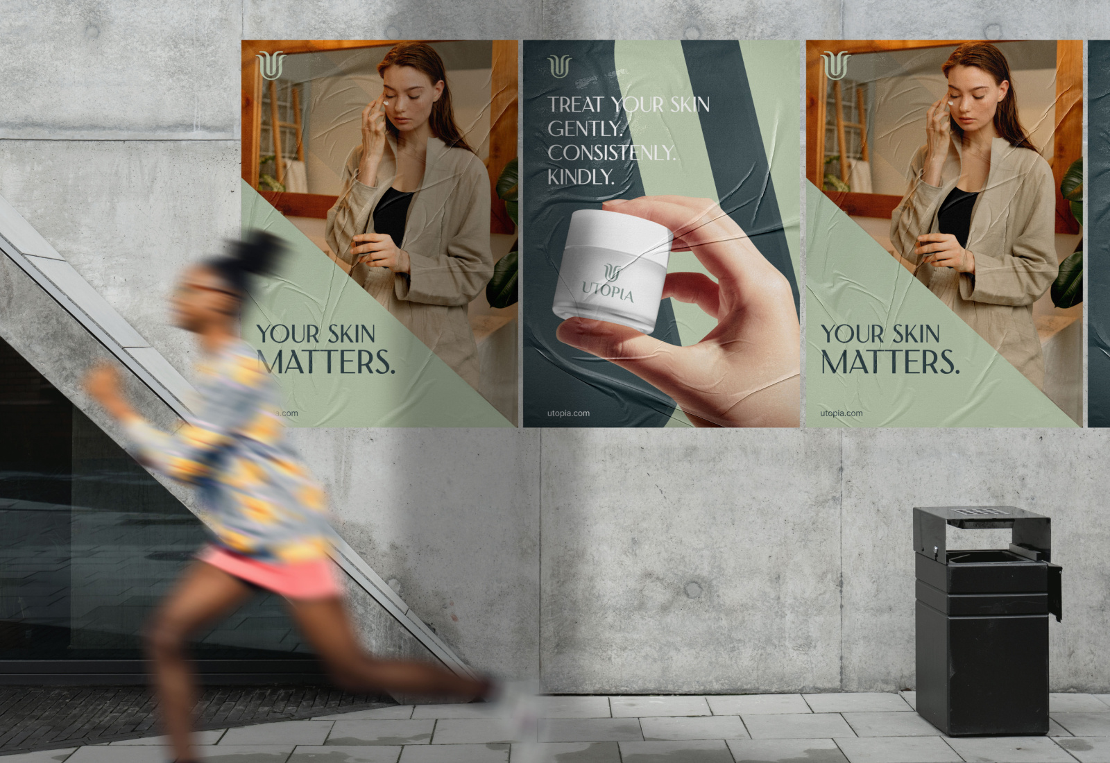 Utopia - Poster ads advertisement banner billboard brand identity branding design graphic design implementation logo logomark modern nature packaging poster poster layout product skincare vector