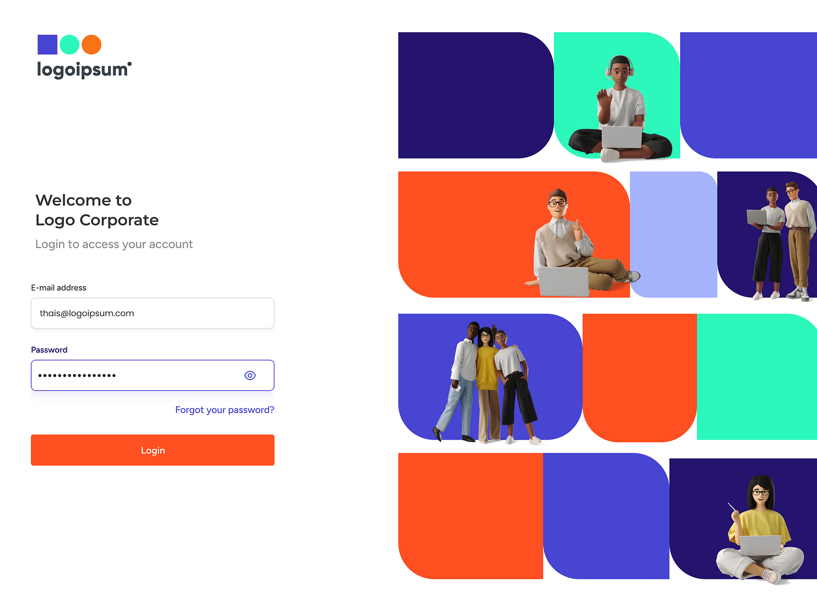 Nice Corporate Login by Thais on Dribbble