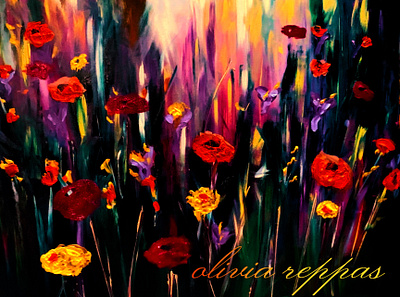 An Ode To Anzacs: A Tribute in Colors acrylic anzac art canvas colour design flowers iris nature poppies